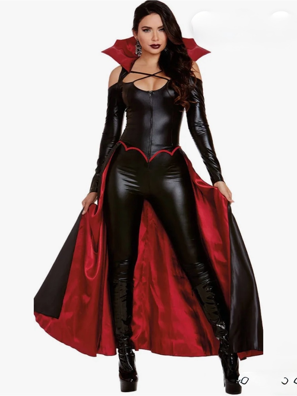 Dream girl Red & Black Vampire Costume Jumpsuit